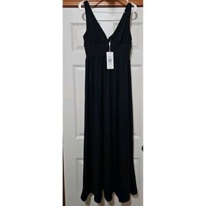 NWT Ever Pretty Dark Blue Sleeveless Bridesmaid Dress w/Deep V Neck and A Line